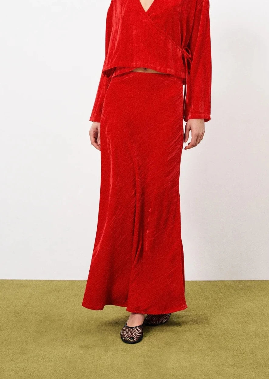 Colomba Skirt in Red silk skirt elegant