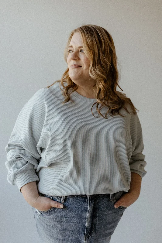 RIBBED CROPPED SWEATER IN BABY BLUE Zippered Front Buttoned Front Snap Front