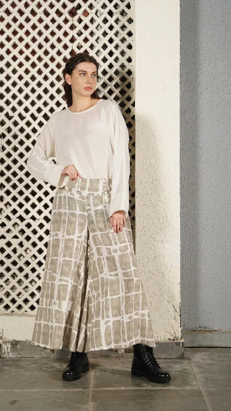 Dane Linen Blend Pant in Cream Warm Wool Trousers