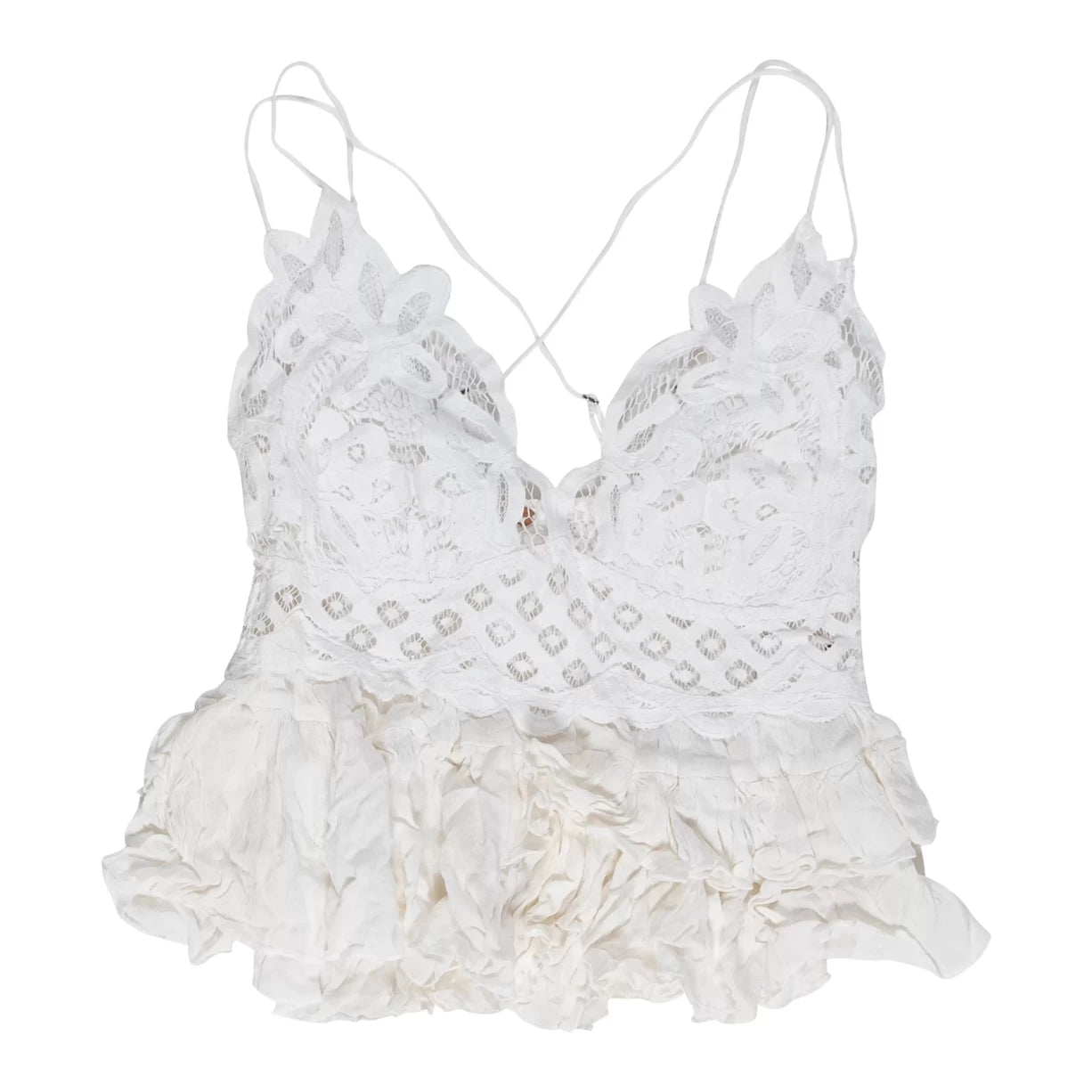 Free People Free People Adella Cami Lace Tank - Women's white tank top