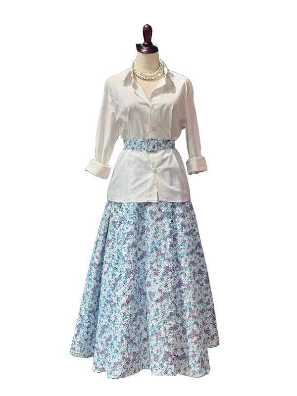 Japanese Cotton Flare Maxi Skirt silk skirt smooth