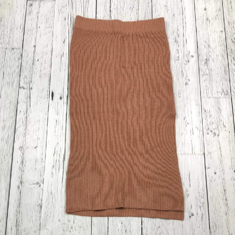 Abercrombie&Fitch knitted brown skirt - Hers XS linen skirt natural