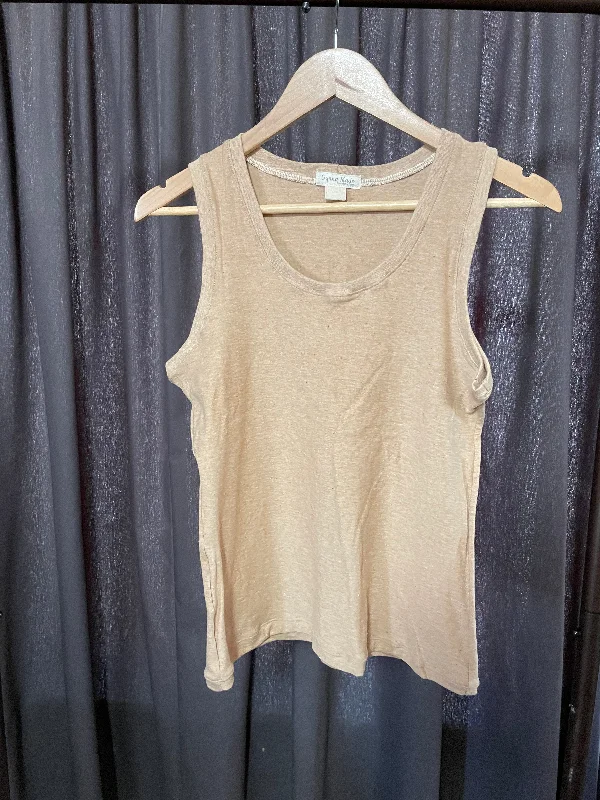 Scoop Neck Tank Top - Brown Organic Cotton - Women’s - XS striped tank top