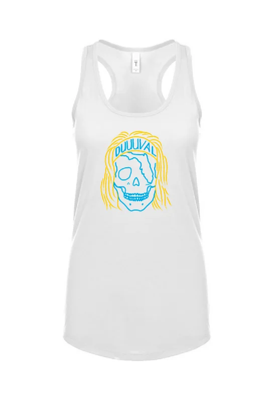 Trevor Florida Skull Racer Women's Tank - White print tank top