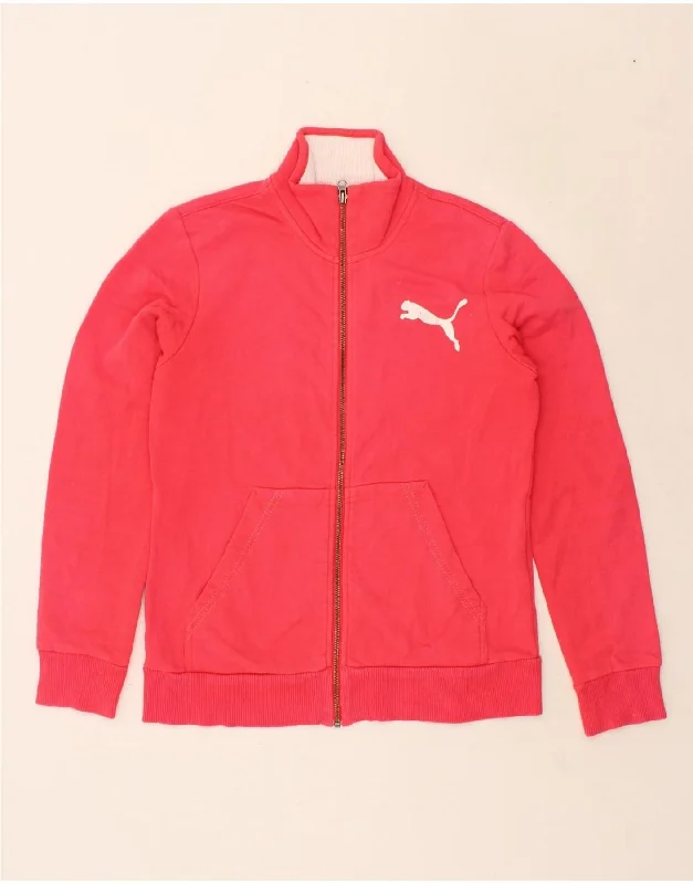 PUMA Womens Tracksuit Top Jacket UK 14 Medium Pink Zip Front Button Front Snap Front PUMA Womens Tracksuit Top Jacket UK 14 Medium Pink Zip Front Button Front Snap Front