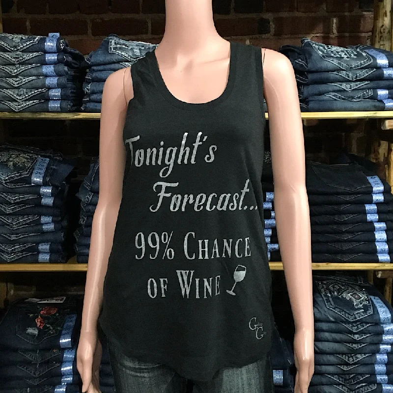 Tonight's Forecast, 99% Chance of Wine Tank stretchy tank top