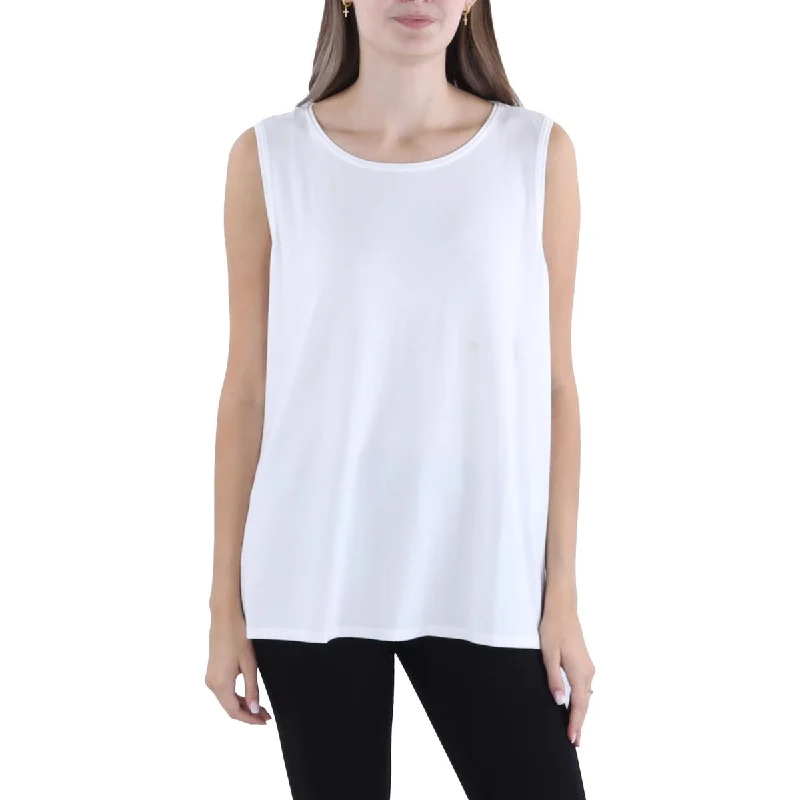 Womens Jewel Neck Sleeveless Tank Top cropped tank top
