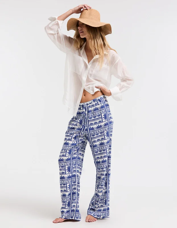 Celestial Sundance Pant - Blue/White High-Waist Yoga Pants