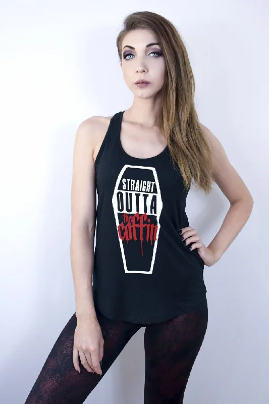 Coffin Racerback Tank off shoulder tank