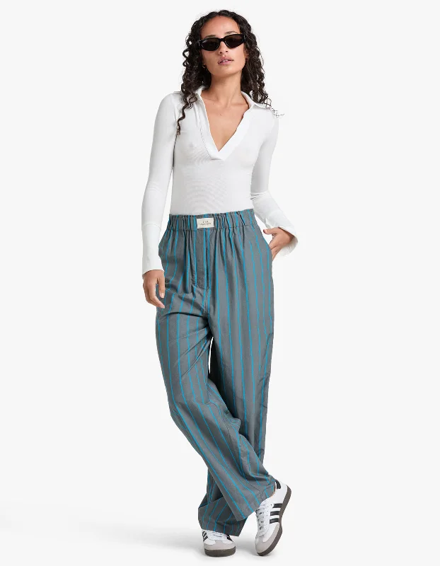 Cotton Silk Paper Bag Pants - Oxygen Stripe Comfortable Maternity Pants