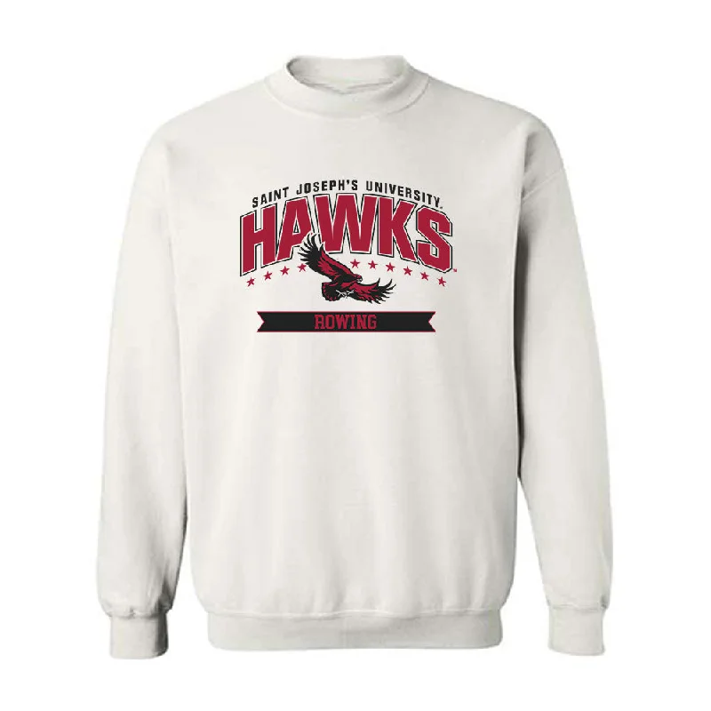 St. Joe's - NCAA Women's Rowing : Evie Holder - Classic Shersey Crewneck Sweatshirt Hoodie with Thumb Holes Functional Cozy St. Joe's - NCAA Women's Rowing : Evie Holder - Classic Shersey Crewneck Sweatshirt Hoodie with Thumb Holes Functional Cozy