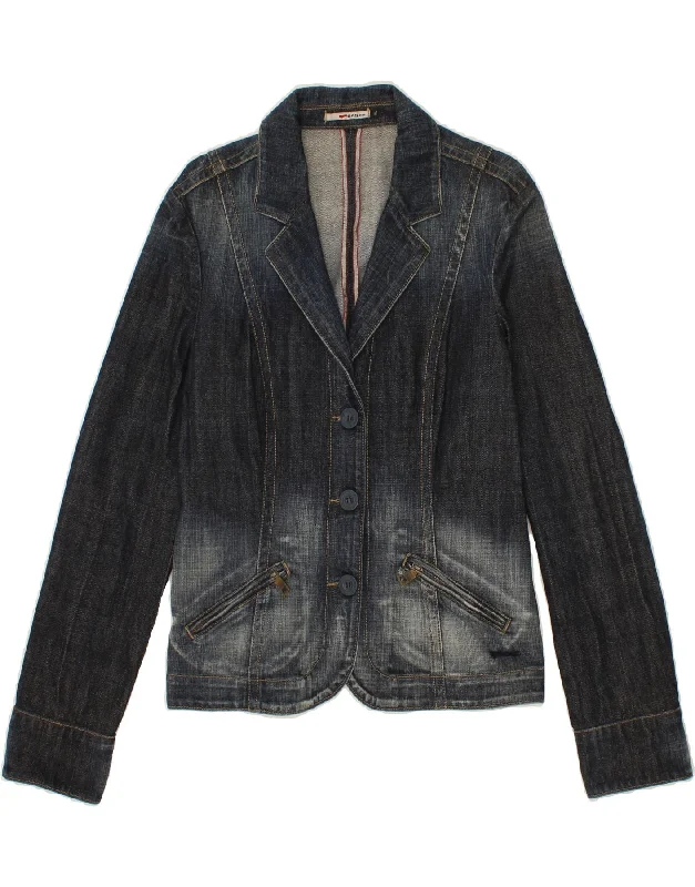 GAS Womens Denim Jacket UK 18 XL Navy Blue Cotton One-Shoulder Jacket Off-the-Shoulder Jacket Asymmetrical Jacket GAS Womens Denim Jacket UK 18 XL Navy Blue Cotton One-Shoulder Jacket Off-the-Shoulder Jacket Asymmetrical Jacket
