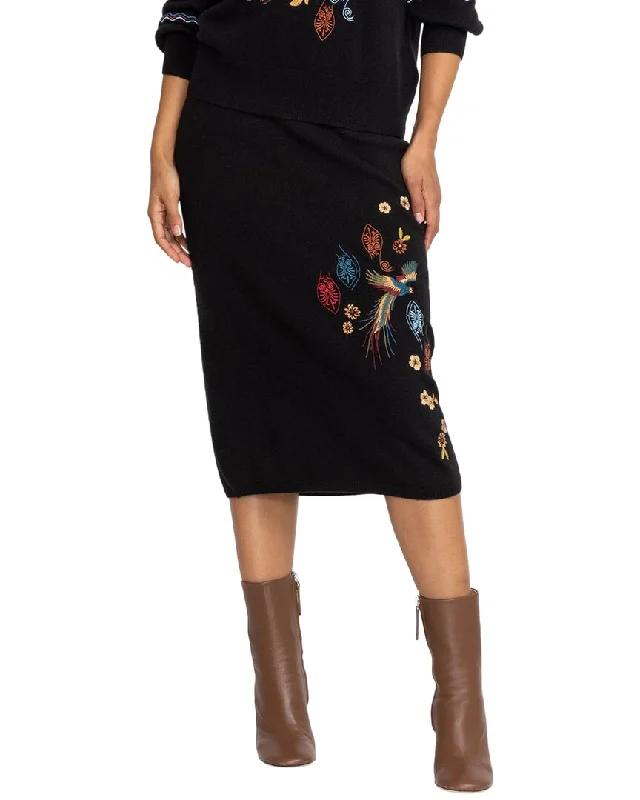 Johnny Was Isabella Wool & Cashmere-Blend Sweater Skirt Bright Pastel Dark