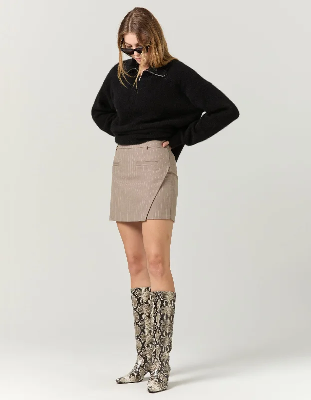 Louis Skirt - Pinstripe slim fit skirt