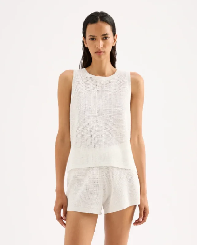 Rey Crochet Tank White playful tank top