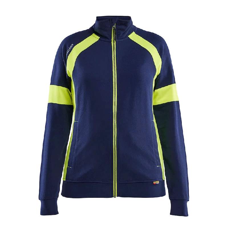 Blaklader 3568 Women's Full Zip Hi-Vis Sweatshirt Hoodie with Emblem Brand Identity