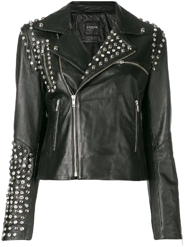 Mirror biker jacket Denim Fabric Leather Fabric Suede Fabric
