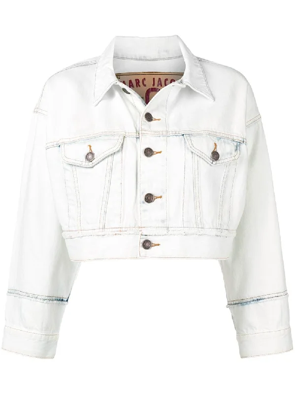 boxy cropped denim jacket Front Pockets Side Pockets Patch Pockets