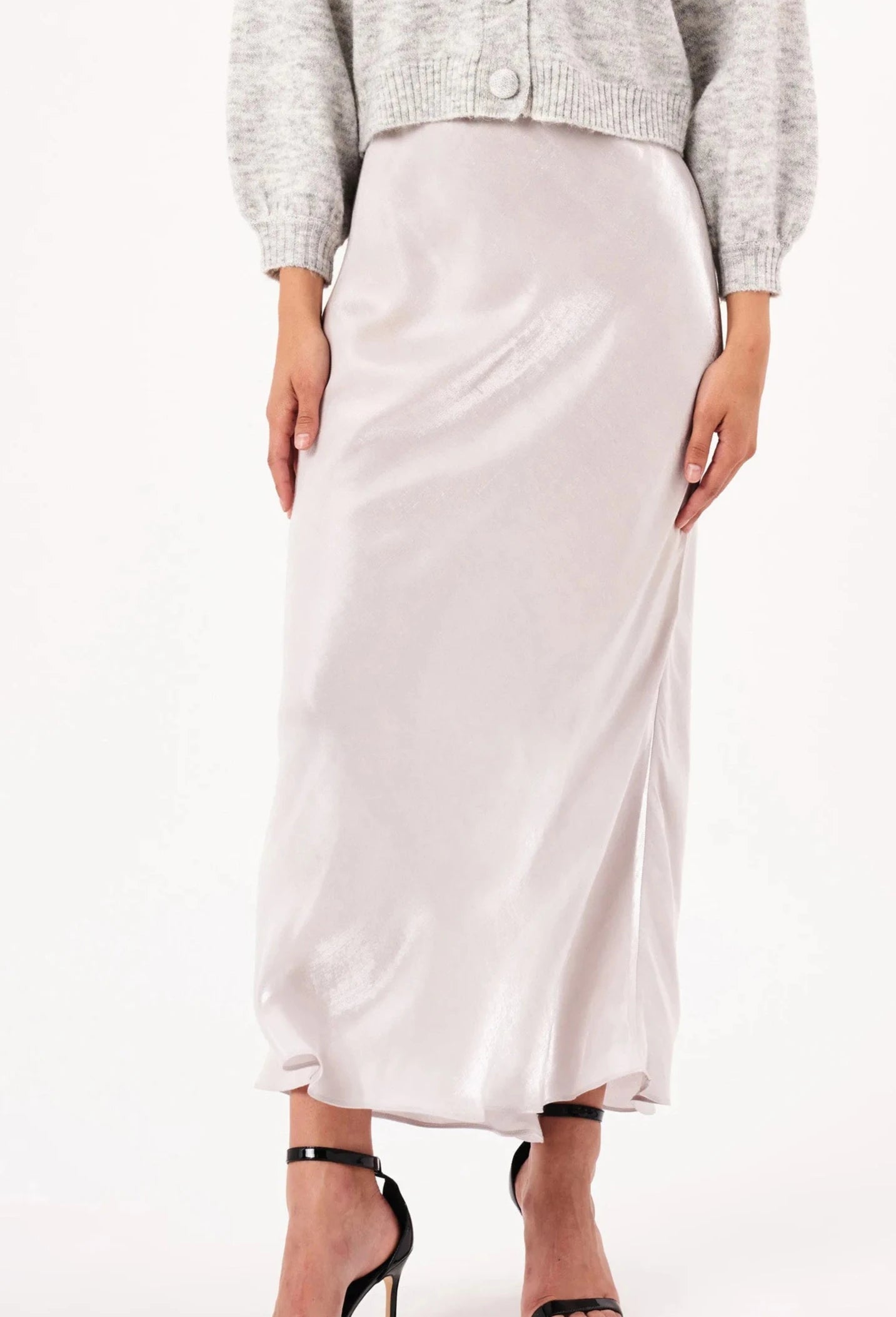 Slip Skirt in Pearl leather skirt modern