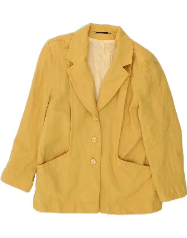 DORENE Womens 3 Button Blazer Jacket UK 18 XL Yellow New Wool Rayon Fabric Velvet Fabric Corduroy Fabric DORENE Womens 3 Button Blazer Jacket UK 18 XL Yellow New Wool Rayon Fabric Velvet Fabric Corduroy Fabric