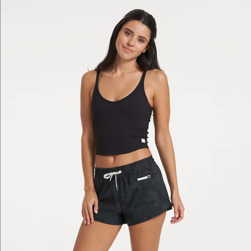 Rib Crop Tank charcoal tank top