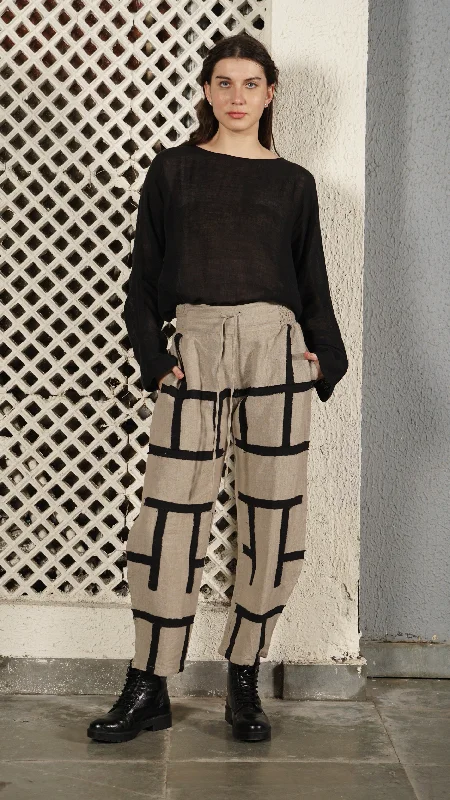 Benton Linen Blend Pants in Latte Elegant Wool Trousers