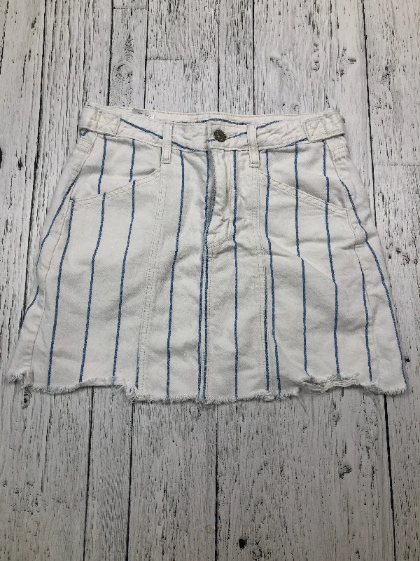 American Eagle white blue striped skirt - Hers XS/0 cashmere skirt fine