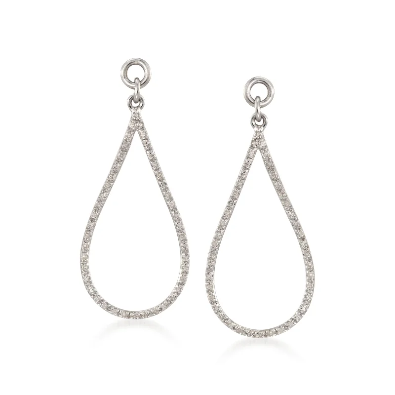 Ross-Simons Diamond Open Teardrop Earring Jackets in Sterling Silver Wool Fabric Cashmere Fabric Tweed Fabric Ross-Simons Diamond Open Teardrop Earring Jackets in Sterling Silver Wool Fabric Cashmere Fabric Tweed Fabric