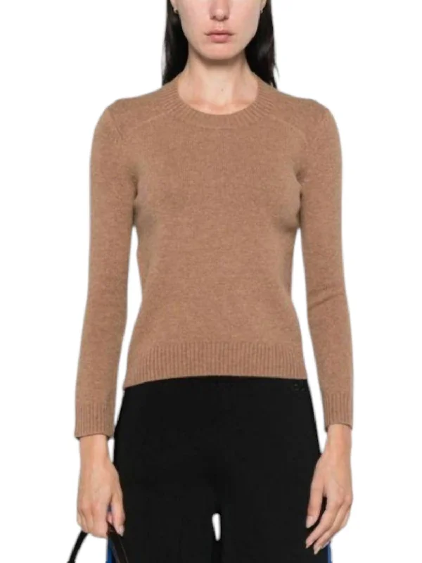 Ludma Sweater In Camel Handmade Hand-knitted Hand-woven