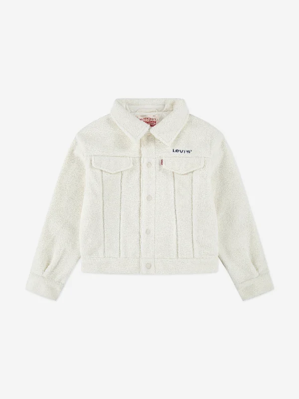 Levi's Girls Boxy Fit Sherpa Trucker Jacket Ivory Toggled Jacket Drawstring Jacket Belted Jacket Levi's Girls Boxy Fit Sherpa Trucker Jacket Ivory Toggled Jacket Drawstring Jacket Belted Jacket