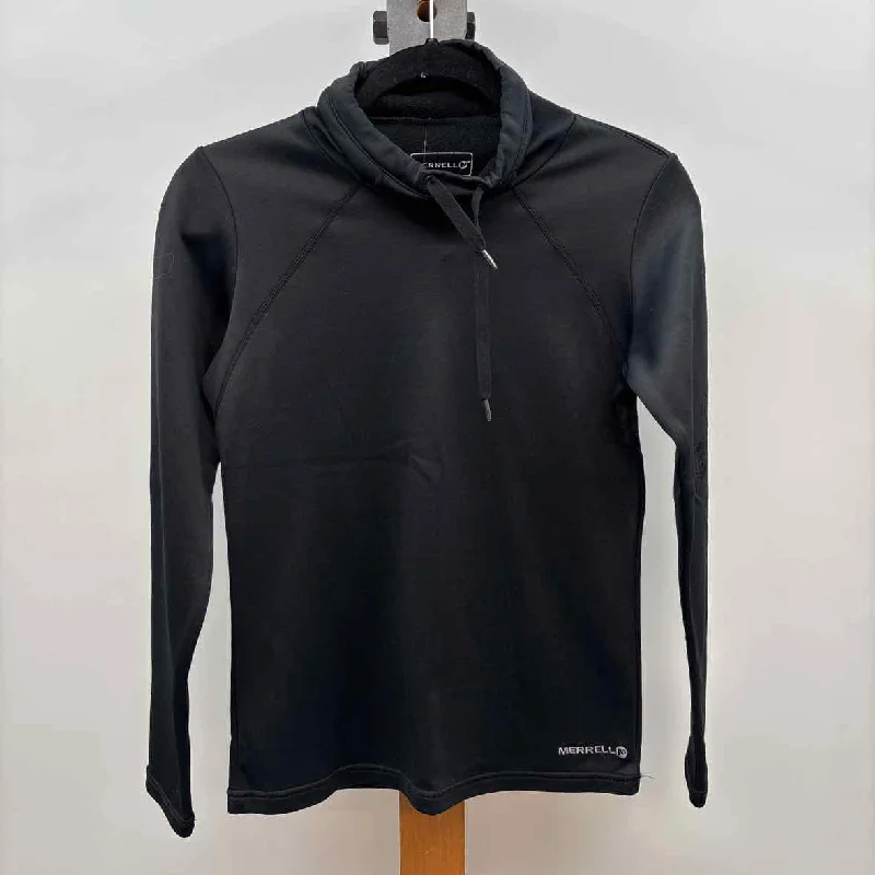 Merrell Women's Size XS Black Solid Sweatshirt Hoodie with Color Block Contrast Stylish