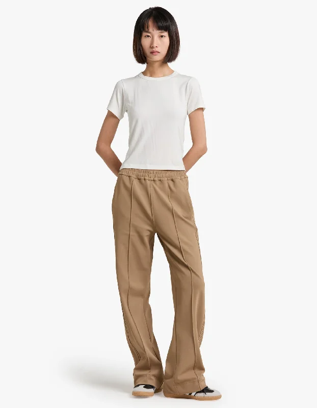 Twill Pinstitch Detail Pant - Tan Stylish Casual Pants