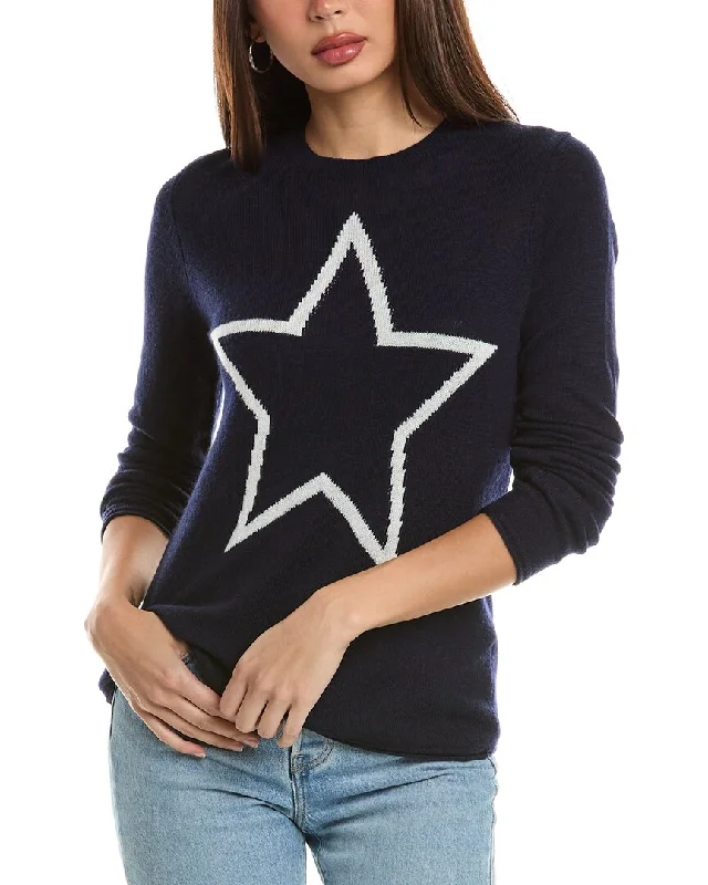 Hannah Rose Star Intarsia Wool & Cashmere-Blend Sweater Slim Fit Regular Fit Oversized