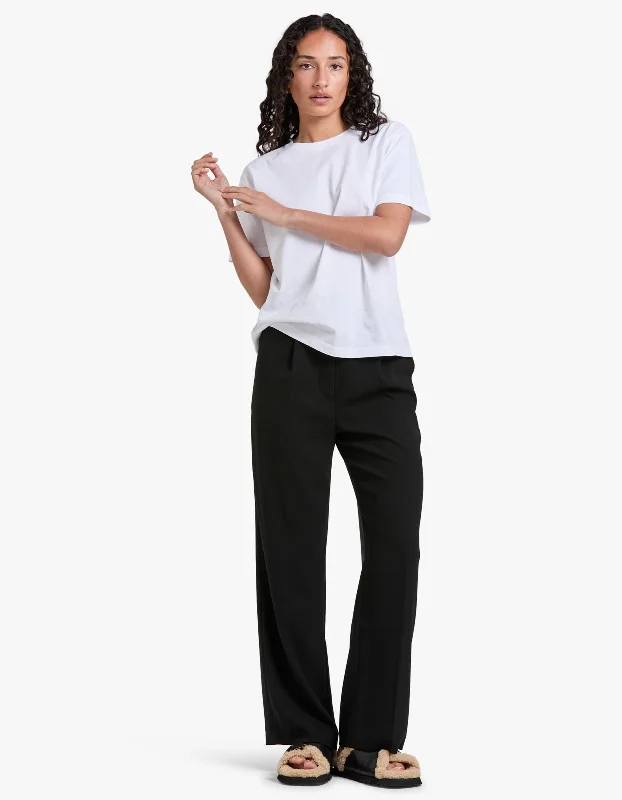 Sabine Crepe Pant - Black Wide-Legged Palazzos