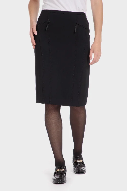 Crepe skirt button skirt front