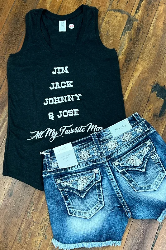 Jim, Jack, Johnny & Jose Tank fitted tank top