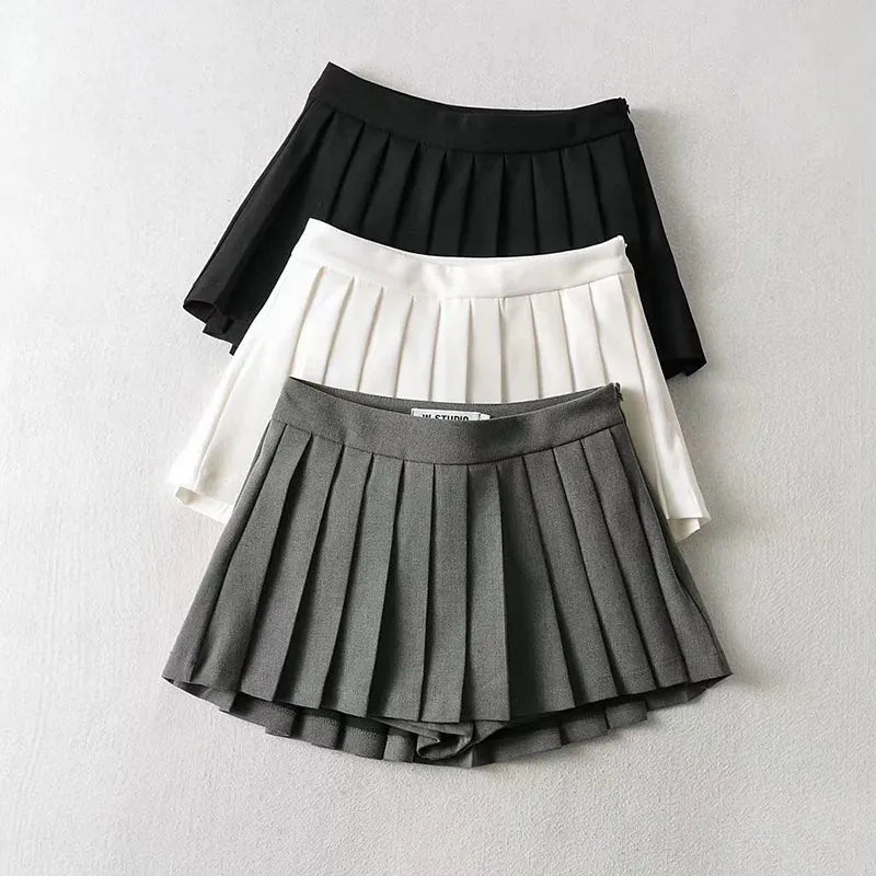 Sexy Women Pleated Skirts High Waist Summer Vintage Mini Skirts Korean Tennis Student White Designed Dance Skirt velvet skirt rich