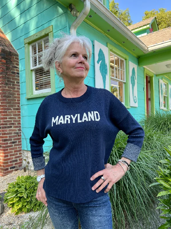 MARYLAND ANCHOR SWEATER NAVY Knit Fabric Woven Fabric Fleece Fabric