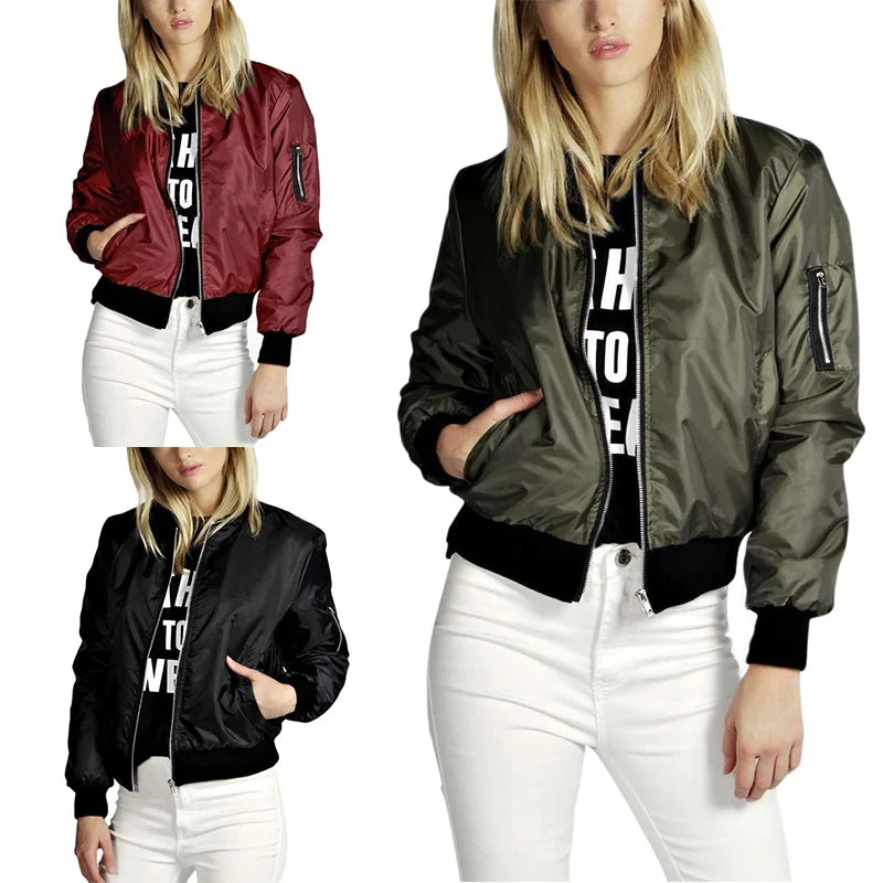 Women Thin Jackets Tops Basic Spring Autumn Casual O-neck Jacket Denim Jacket Leather Jacket Suede Jacket