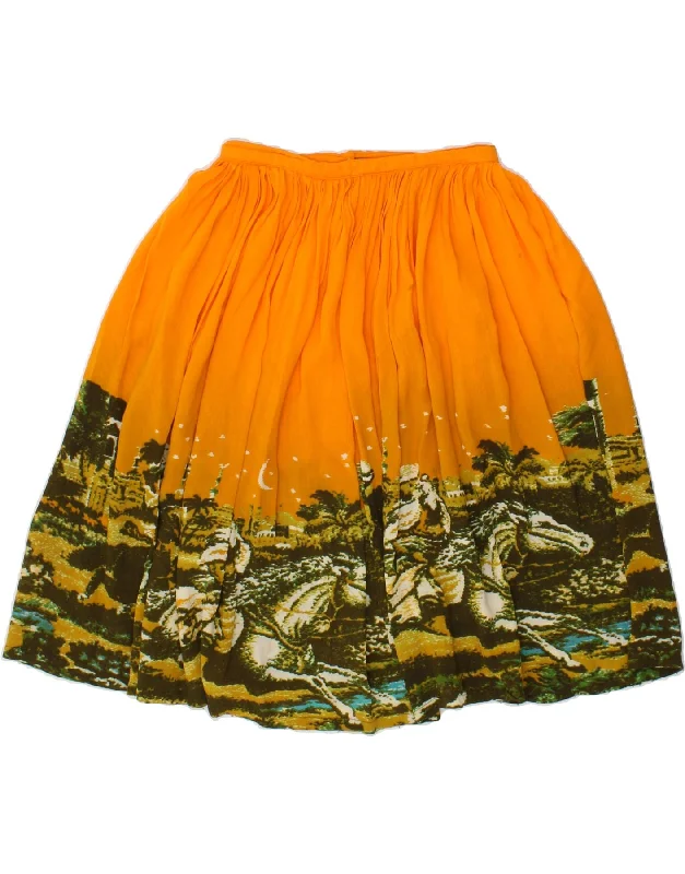 REPLAY Womens Abstract Pattern A-Line Skirt Small W26  Orange Polyester chiffon skirt lightweight