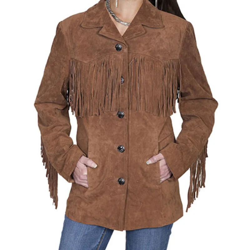 SCULLY WOMEN'S FRINGE JACKET - L74 Toggled Jacket Drawstring Jacket Belted Jacket