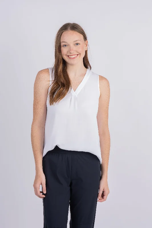 Nic+Zoe Everyday Tank In Paper White open back tank