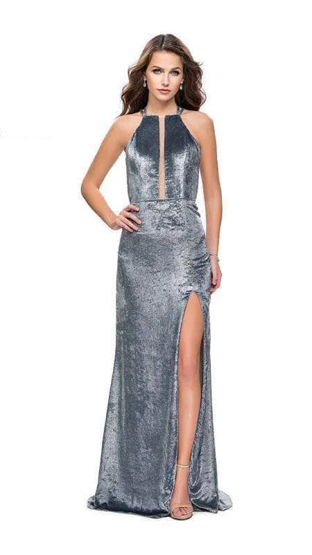 La Femme 25861SC - Illusion High Halter Evening Dress Tunics Essential wardrobe