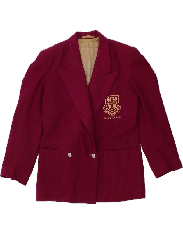 VINTAGE Womens Rugby 1955-56 Graphic Blazer Jacket UK 16 Large Burgundy Belted Jacket Elasticated Jacket Padded Jacket VINTAGE Womens Rugby 1955-56 Graphic Blazer Jacket UK 16 Large Burgundy Belted Jacket Elasticated Jacket Padded Jacket