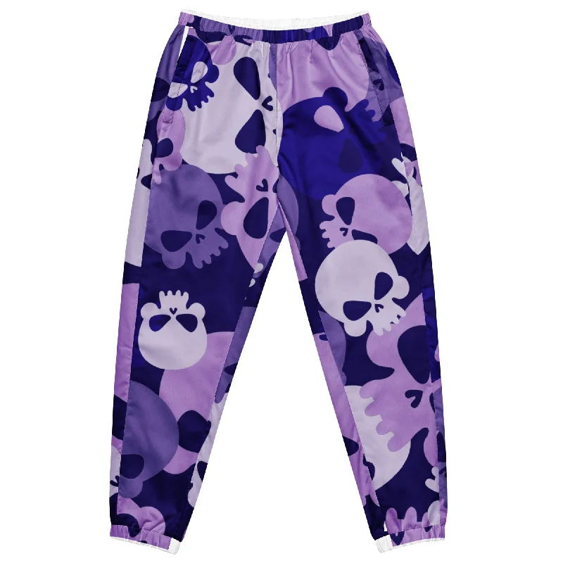Women's Skull Purple Camo Track Pants Cozy Knit Pants