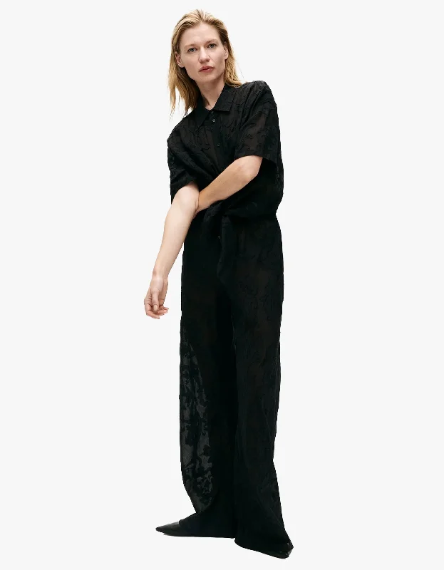 Clip Bias Cut Pants - Tulipa Black Trendy Work Pants