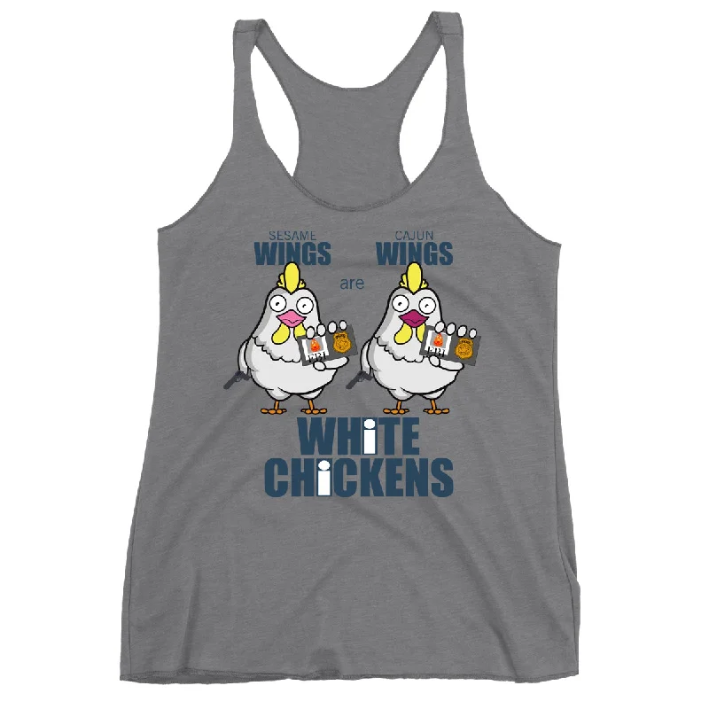 Movie The Food™ "White Chickens" Women's Racerback Tank Top ribbed tank top