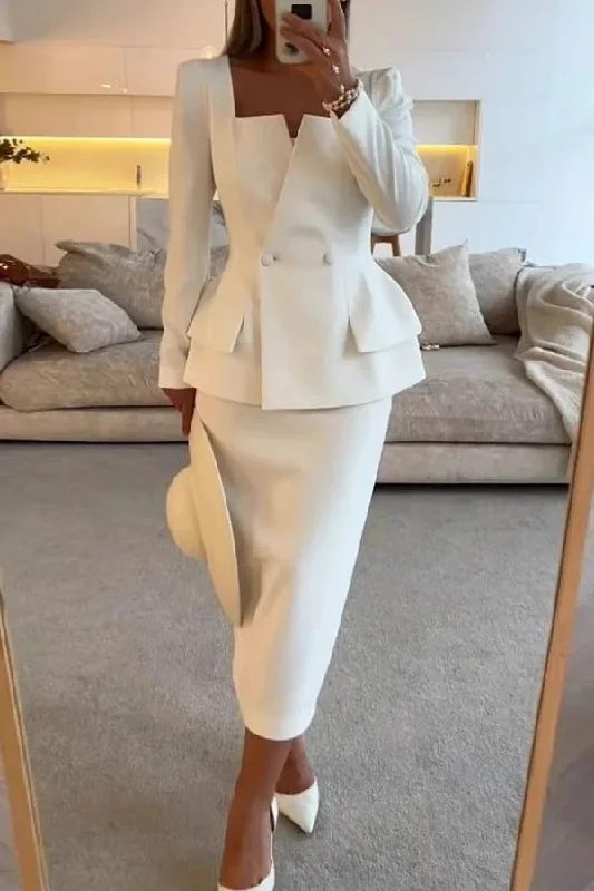 Solid Color Square Collar Pretty OL Dress Suit Tunics Bestseller popular