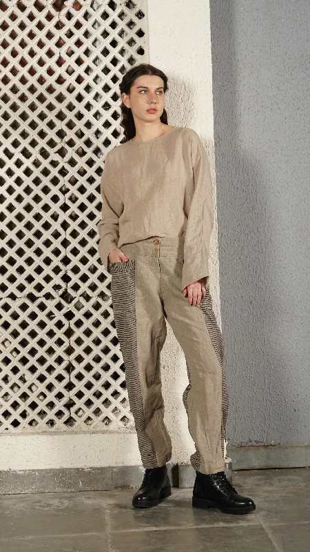 Carey Linen Blend Pant in Latte Sleek Black Pants