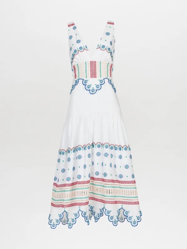 Biset Dress White Blue Tunics Cozy comfortable